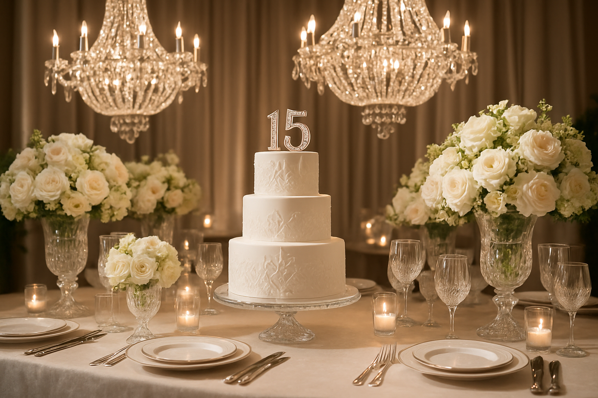 Decoração para bodas de cristal
