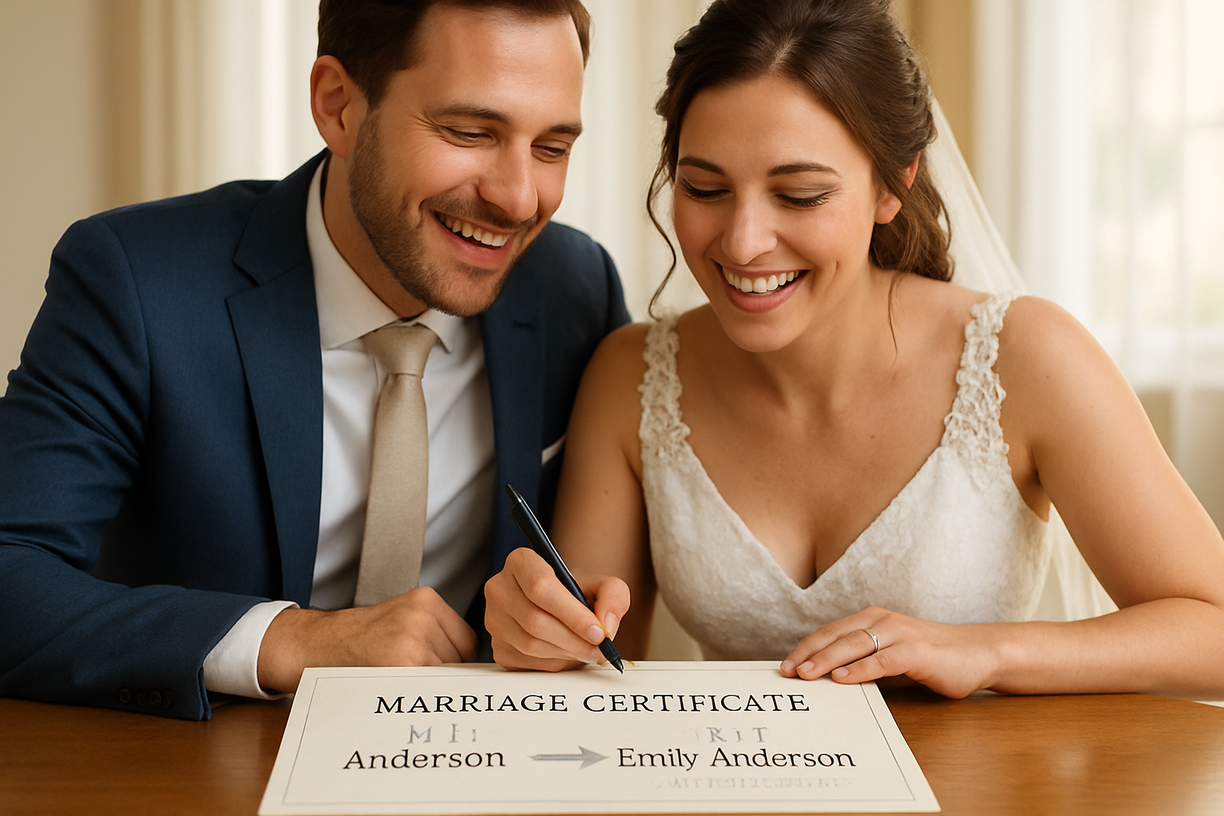 Troca de sobrenome no casamento